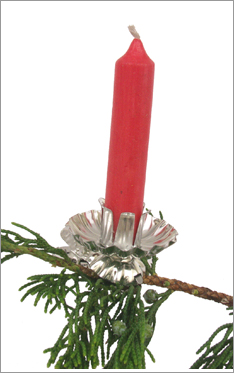 Clip-on candle holder - silver