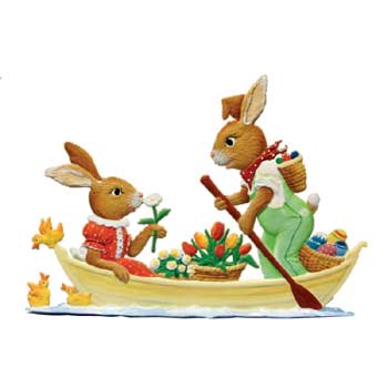 Bunny Couple in a Boat