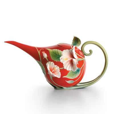 Island Beauty hibiscus flower design teapot
