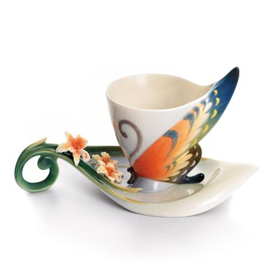 Tiger Swallowtail butterfly cup/saucer set