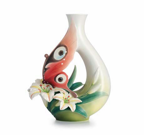 Butterfly & lily Vase