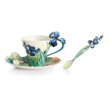 Van Gogh Iris cup/saucer set with spoon