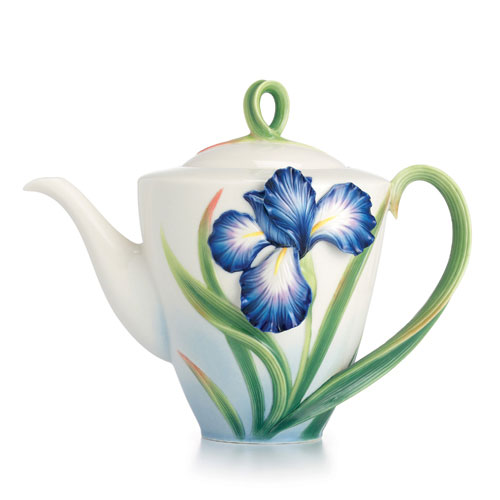 Eloquent Iris flower teapot