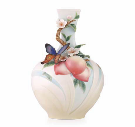 Butterfly & Peach Vase