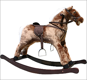 Large Brown plush rocking horse