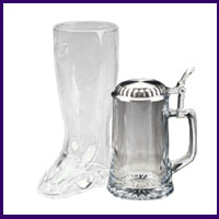 Glass Steins, Boots & Beer Glasses