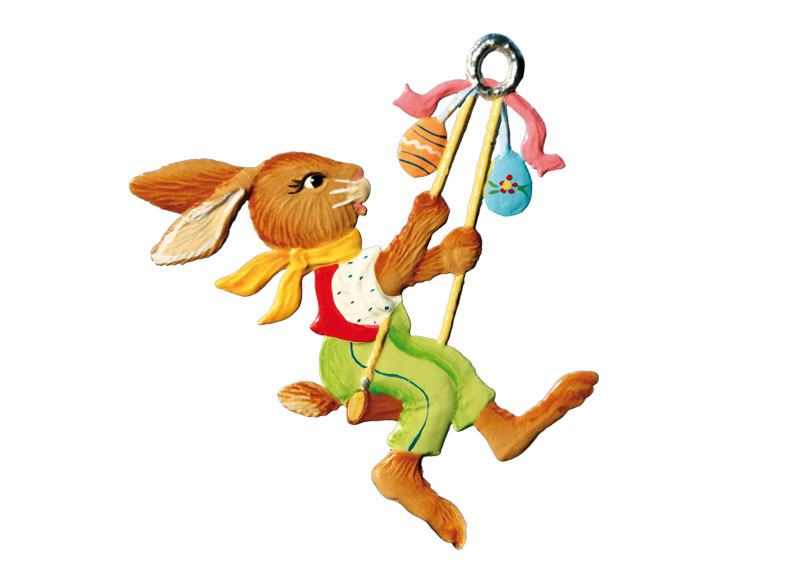 Bunny Boy on Wooden Swing